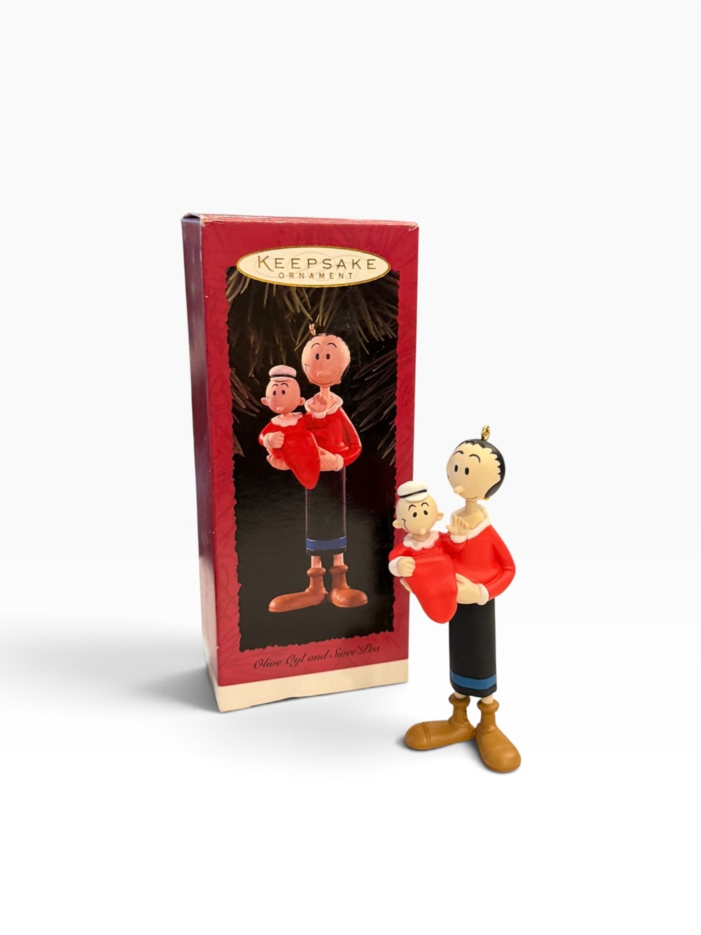 1996 Hallmark Keepsake Ornament Olive Oyl & Swee' Pea From Popeye Handcrafted